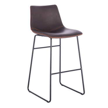 Liberta - Maison NUEVO XL Σκαμπό Bar Καφέ Antique Washed Μαύρο 47x57x100cm 26-0039