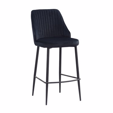 Liberta - Maison KING Σκαμπό Bar Μαύρο 44x53x95cm 26-0056