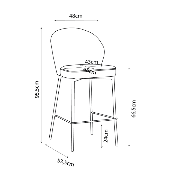 Liberta - Maison LUNE Σκαμπό Bar Κυπαρισσί 48x53.5x95.5cm 26-0060 Liberta - Maison LUNE Skampo Bar Kuparissi 48x53.5x95.5cm 26-0060
