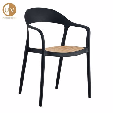 Liberta - Maison BISTROT Πολυθρόνα Μαύρη/Φυσική 57x53x81.5cm 27-0235