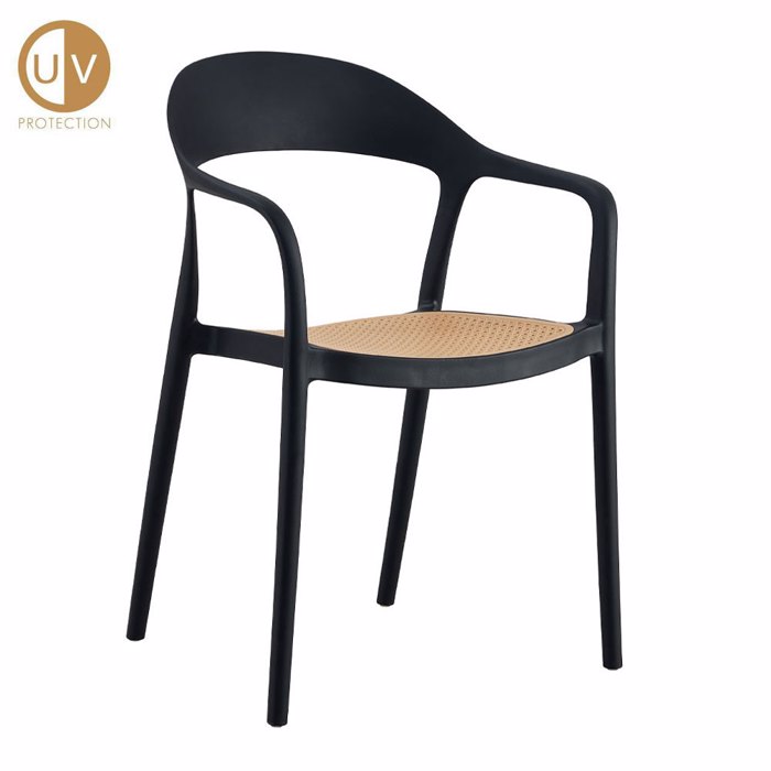 Liberta - Maison BISTROT Πολυθρόνα Μαύρη/Φυσική 57x53x81.5cm 27-0235 Liberta - Maison BISTROT Poluthrona Mavri/Fusiki 57x53x81.5cm 27-0235