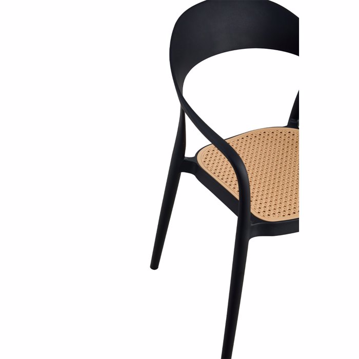 Liberta - Maison BISTROT Πολυθρόνα Μαύρη/Φυσική 57x53x81.5cm 27-0235 Liberta - Maison BISTROT Poluthrona Mavri/Fusiki 57x53x81.5cm 27-0235