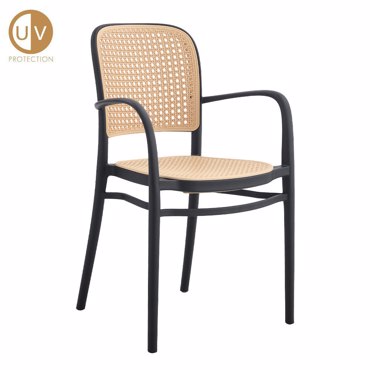 Liberta - Maison VIENNA Πολυθρόνα Μαύρη/Φυσική 55x53x85.5cm 27-0236