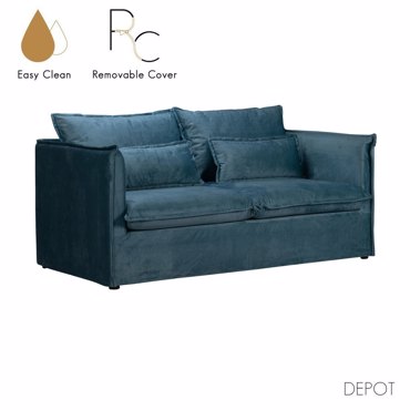 Liberta - Maison ONE ONLY Διθέσιος Καναπές με Αποσυρόμενο Κάλυμμα Σκούρο Γαλάζιο 176x90x87cm 71-0022