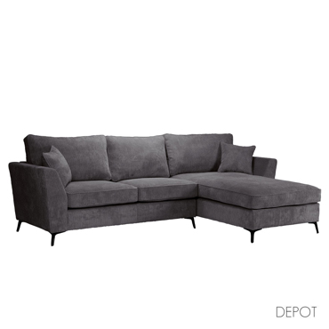 Liberta BOEL ΚΑΝΑΠΕΣ ΓΩΝΙΑ ΔΕΞΙΑ ΓΚΡΙ LINCOLN D 90 280x170x92cm 71-0448