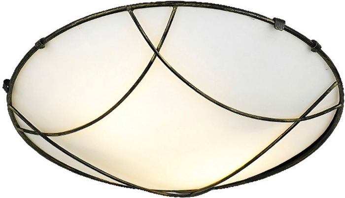ACA 2foti Plafoniera Orofis Metalliki/Gyalini 'Minos' Mavro/Xruso E27 40,5X40,5X10cm DLA7192