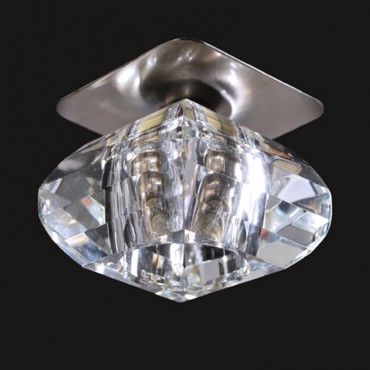 ACA Σποτ Χωνευτό Οροφής Τετράγωνο Μεταλλικό/Κρύσταλλο 'Moria' Χρώμιο 7Χ6,5cm G9 SD8048T5G9