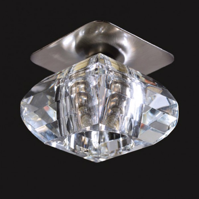 ACA Spot Xonefto Orofis Tetragno Metalliko/Krustallo 'Moria' Xromio 7X6,5cm G9 SD8048T5G9