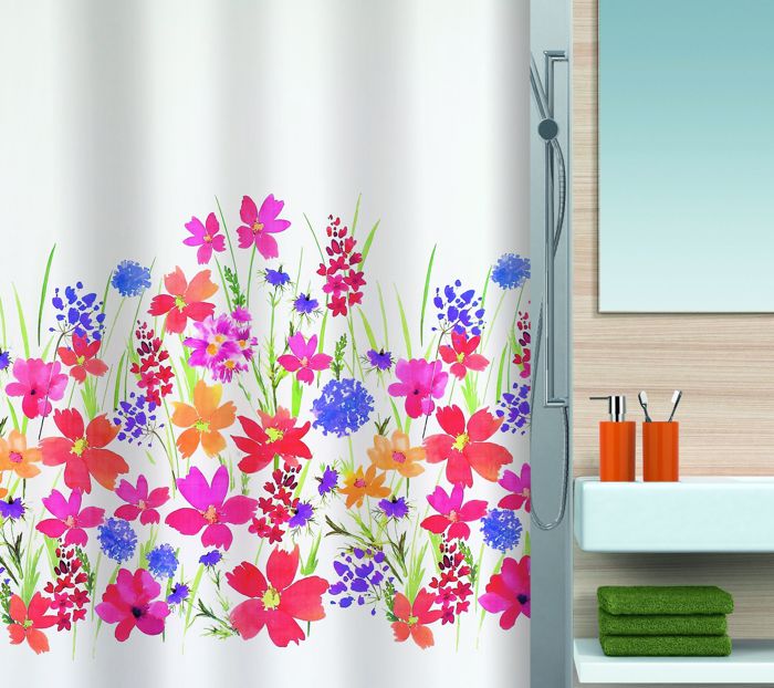 ufasmatini Kourtina Baniou 180X200cm Poluxromi Polyester Spirella