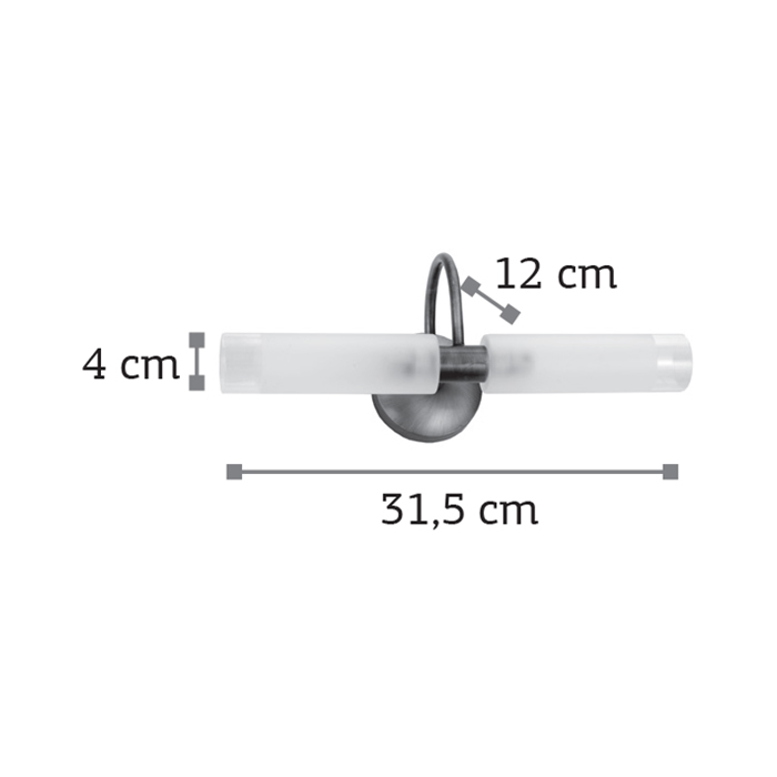 INLIGHT APLIKA MPANIOu GALINI METALLIKI OXuNTE 2 x G9 31.5cm 1041