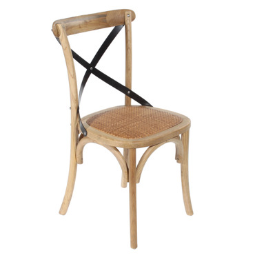 Inart Καρέκλα Μπιστρό Ξύλινη Αντικέ Καφέ 45X42X88 3-50-597-0022