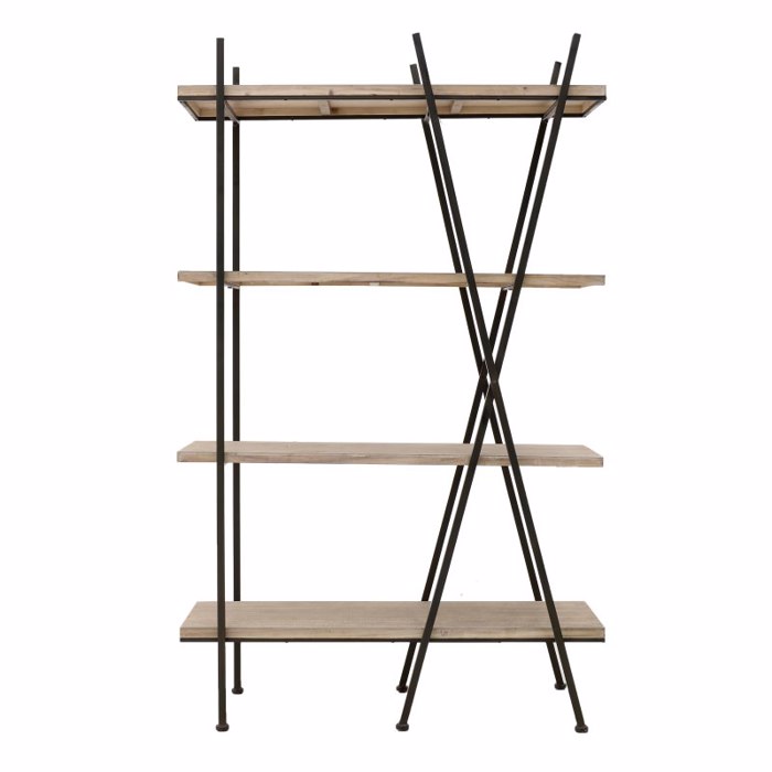 Inart Rafiera Metalliki Xulini Mavri Natural 100X38X160 3-50-812-0087
