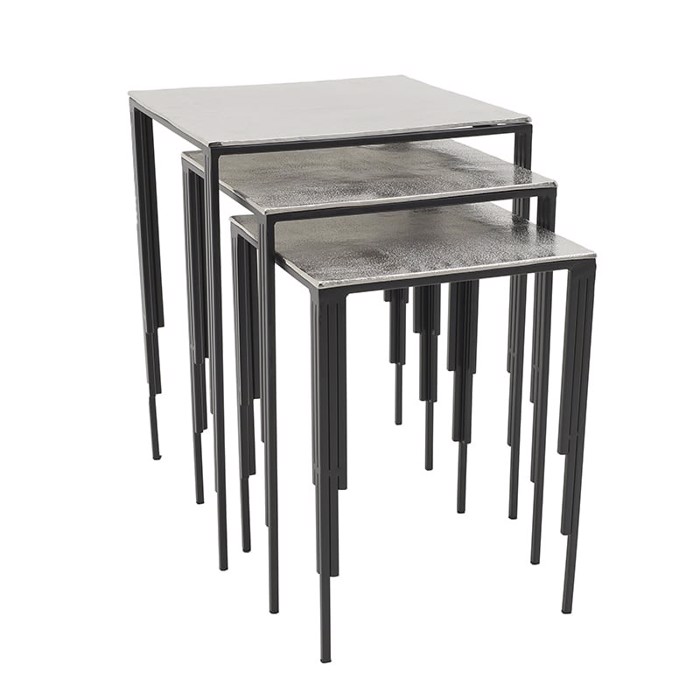 Inart Ζιγκόν Αλουμινίου Ασημί Μαύρο 31.5X31.5X43 (Μεγεθος: Small) 3-50-754-0007-S Inart Ziggon Alouminiou Asimi Mavro 31.5X31.5X43 (Megthos: Small) 3-50-754-0007-S