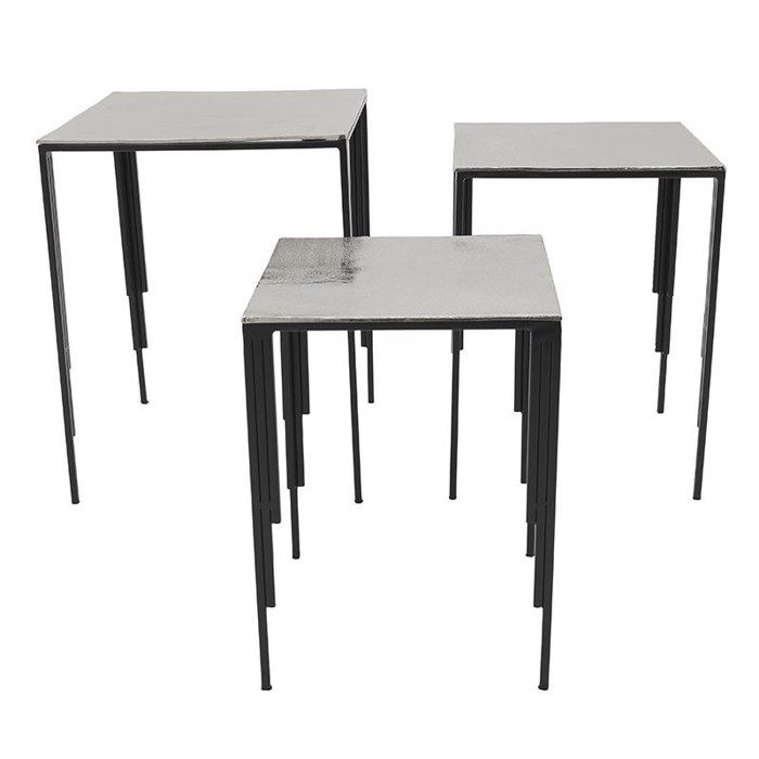 Inart Ζιγκόν Αλουμινίου Ασημί Μαύρο 31.5X31.5X43 (Μεγεθος: Small) 3-50-754-0007-S Inart Ziggon Alouminiou Asimi Mavro 31.5X31.5X43 (Megthos: Small) 3-50-754-0007-S