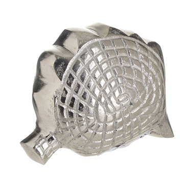 Inart Διακοσμητικό Κοχύλι Μεταλλικό Ασημί 14X8X10 4-70-357-0004