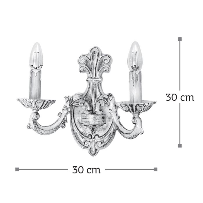 Inlight Difoti Aplika Toixou Metalliki Bez E14 30X30cm 43356-2