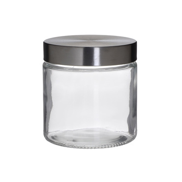 Inart Δοχείο Αποθήκευσης 0.75Lt Γυάλινο/Μεταλλικό Δ11Χ12 6-60-508-0007