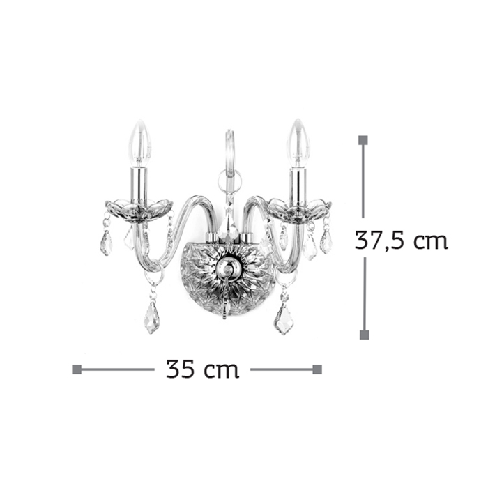 INLIGHT DIFOTI APLIKA TOIXOu DIAFANI E14 35x37.5cm 43391-2