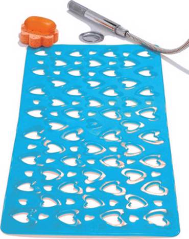 Dimitracas Πατάκι Αντιολισθητικό Τιρκουαζ 'Hearts' 37x71cm  00052.009