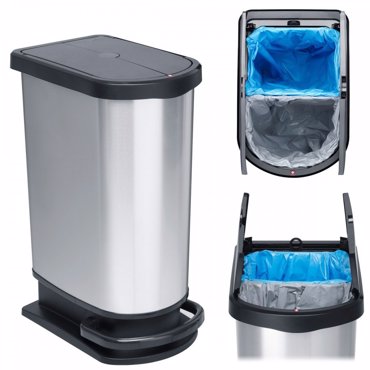 Dimitracas Χαρτοδοχείο με Χώρισμα 50lt 'Paso' Ασημί 06996.001