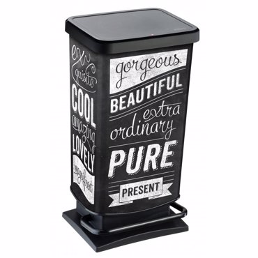 Dimitracas Χαρτοδοχείο 40lt 'Paso' Letters Μαύρο 06994.001