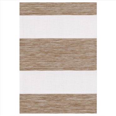 ZS314 Double Ρόλερ Ρυθμιζόμενης Σκίασης 'Zebra' Ριγέ Μπεζ/Καφέ