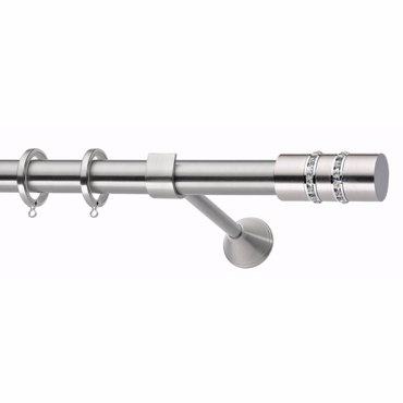 Κουρτινόξυλο φ25 inox m.Gabriela strass