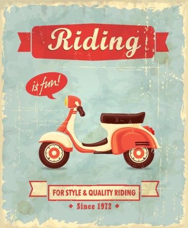 Ρόλερ με Ψηφιακή Εκτύπωση Vespa 'Riding Is Fun' E380