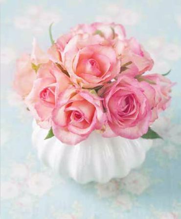 Ρόλερ με Ψηφιακή Εκτύπωση Vintage 'Ροζ Τριαντάφυλλα' E425