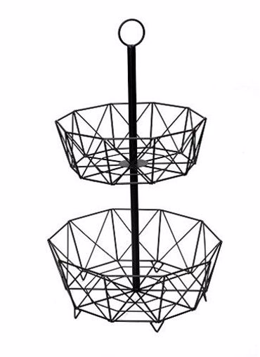 Φρουτιέρα Μαύρη 2 Επιπέδων 60εκ AST404 Espiel