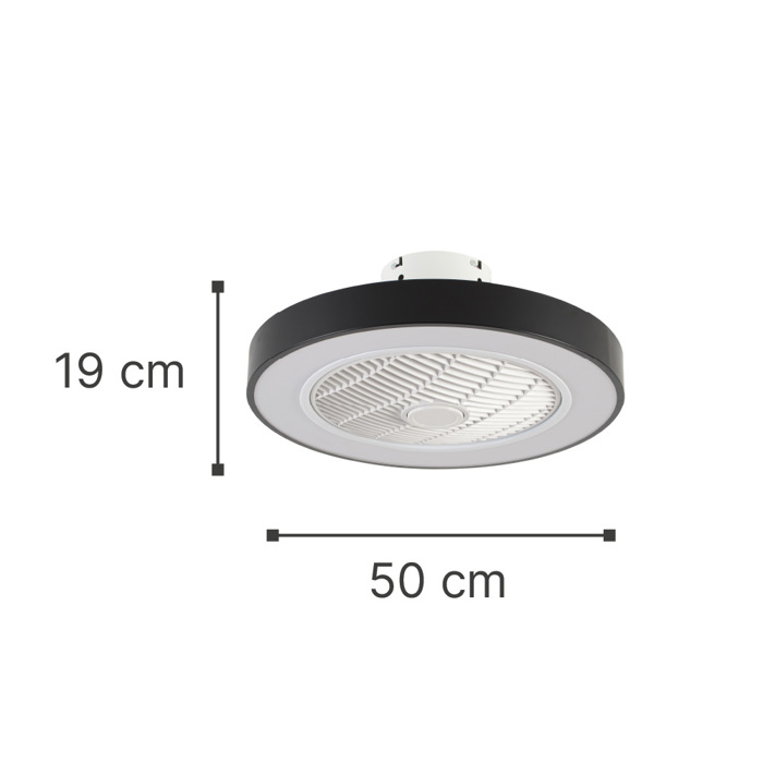 InLight Chilko 36W 3CCT LED Anemistiras Orofis me LED Fotismo se Mavro Xroma (101000320)