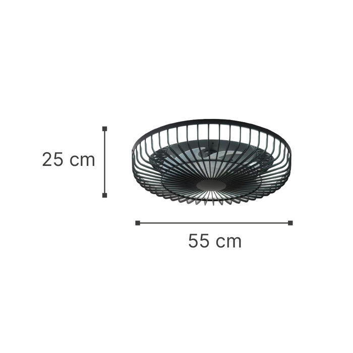 InLight Waterton 72W 3CCT LED Anemistiras Orofis se Mavro Xroma (101000620)