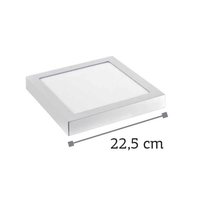 InLight LED Mounted Panel 20watt Tetragno 3000K Thermo Lefko 22.5x22.5cm (2.20.03.1)