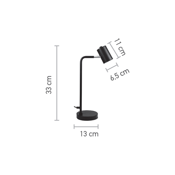 InLight Epitrapezio fotistiko se mavro xroma 1XGU10 F33cm (3015-BL)