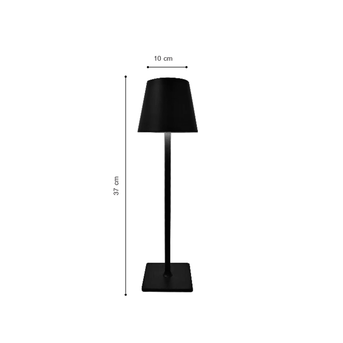 InLight Epitrapezio Epanafortizomeno Fotistiko LED 3000K Metalliko Mavro F10x37cm (3056-Black)