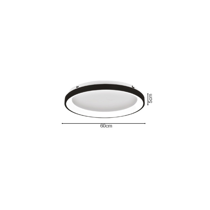 Inlight Plafoniera Orofis LED 28W 3CCT apo Lefko Metallo kai Akruliko F80x5cm (42044-B-White)
