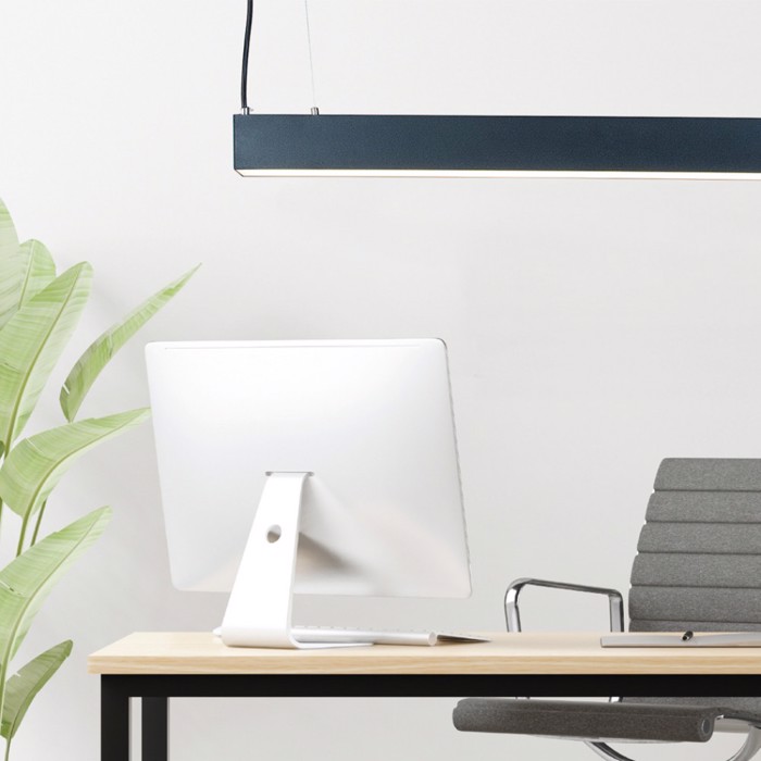 InLight Kremasto Fotistiko LED 40W 3CCT (By Switch) Mavro apo Alouminio 120cm (6072-120-BL)