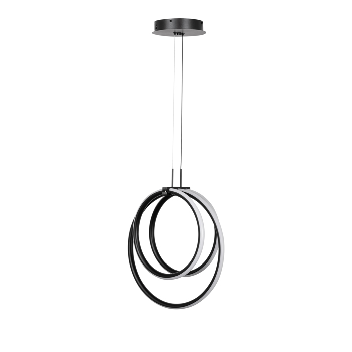 InLight Kremasto fotistiko LED 40W 3CCT (by switch on base) se mavro xroma D:38cm (6080-BL)