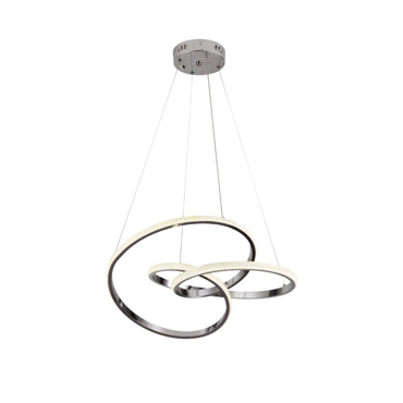 Inlight Κρεμαστό Φωτιστικό LED 58W 3CCT Αλουμινίου σε Απόχρωση Χρωμίου 60cm (6092-A-Chrome)