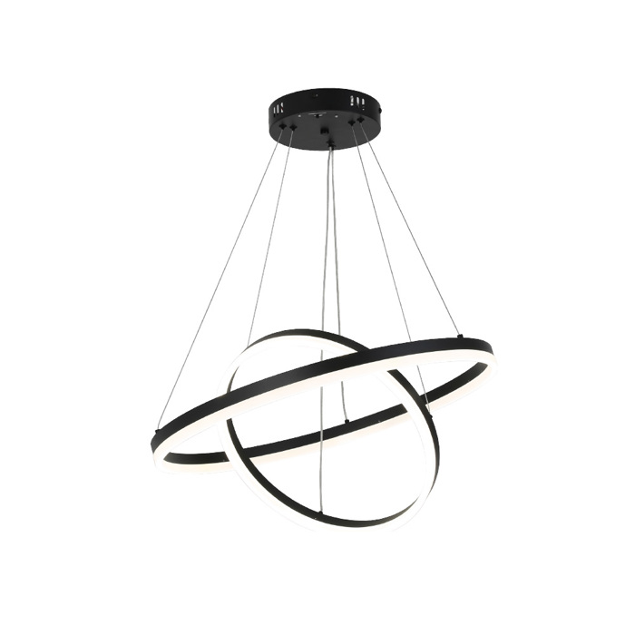 Inlight Kremasto Fotistiko LED 58W 3CCT Alouminiou Mavro 60cm (6095-B-Black)