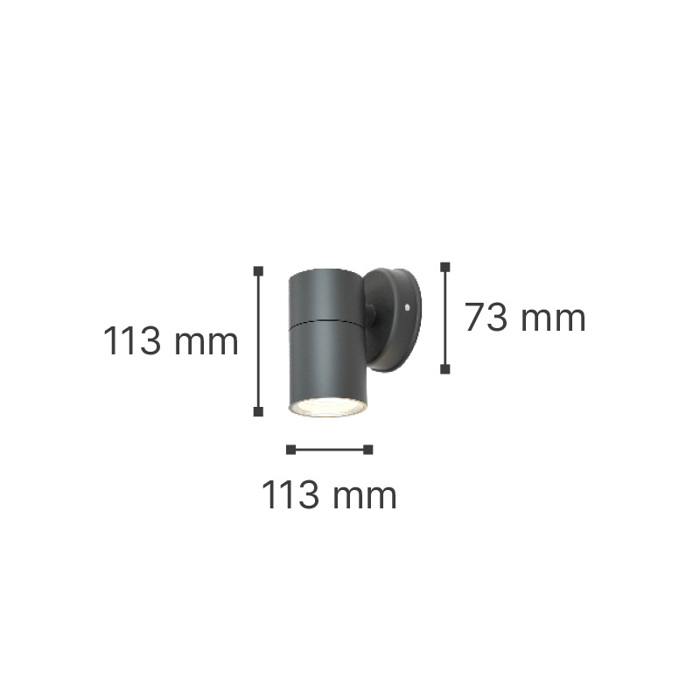 ItLighting Epitoixio Spot Ex. Xorou 'Eklutna' Ggri 1xGU10 11.3x11.3cm 80200534