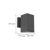 it-Lighting Aplika Toixou Up or Down Elarbee E27 Exoterikou Xorou Ggri (80203834)