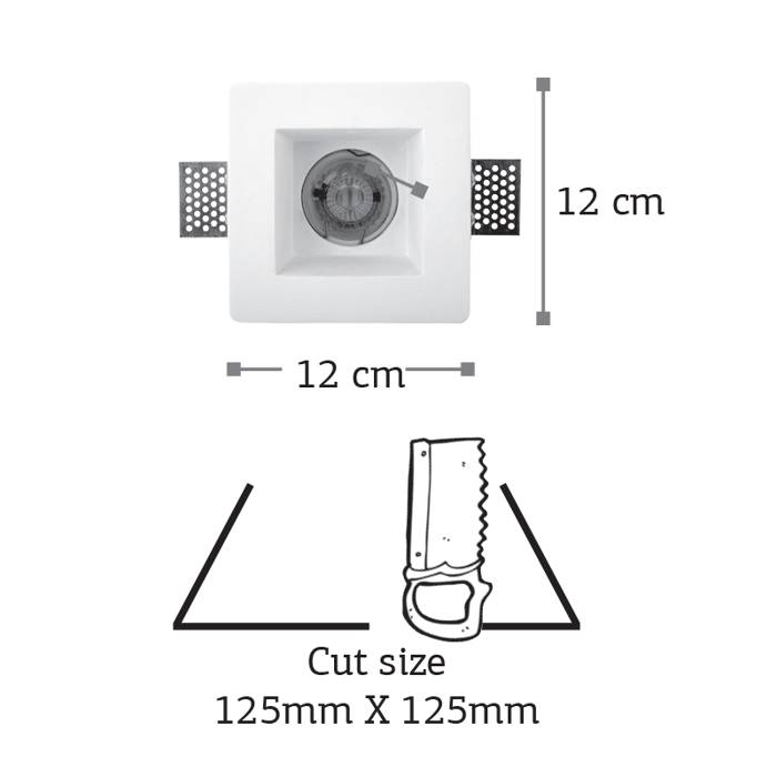 InLight Xonefto spot lefko apo Gypso 1XGU10 D:12cm (X0001)