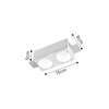 Inlight Xonefto Tetragno Spot apo Gypso 2xGU10 15x8x5cm (X0012-WH)