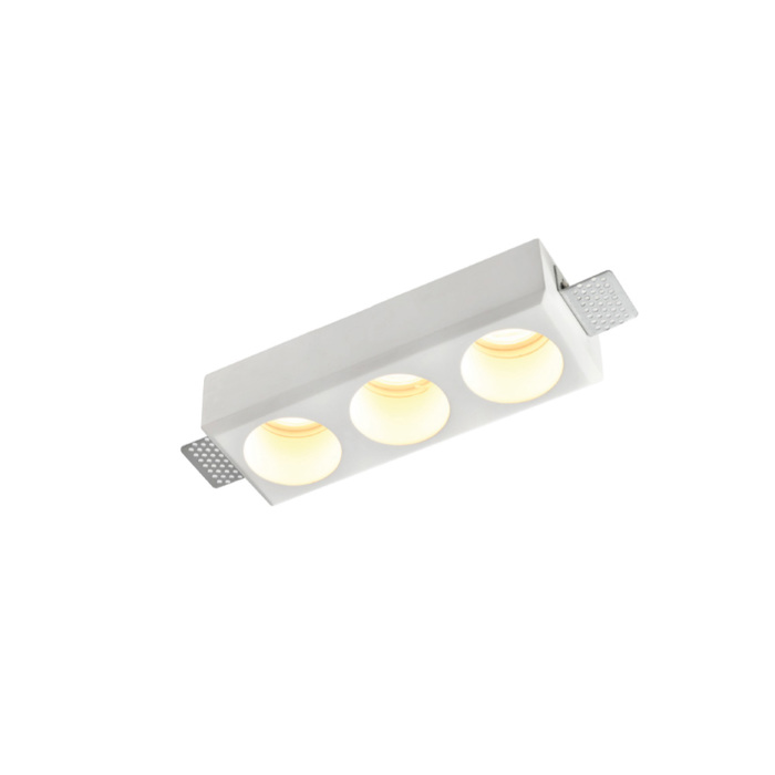 Inlight Xonefto Tetragno Spot apo Gypso 3xGU10 22x8x5cm (X0013-WH)