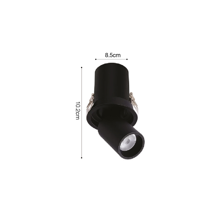 Inlight Downlight Spot 10W 3CCT se Mavri Apoxrosi 8.5x10.2cm (X00180B)