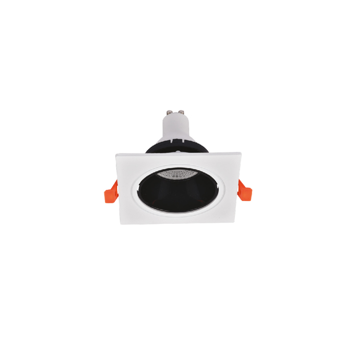 Inlight Downlight Spot GU10 se Lefki kai Mavri Apoxrosi 9.3x9.3cm (X00320WB)