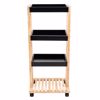 ESTIA Trolei Kouzinas Xulino 4 Epipedon Mavro/Fusiko Bamboo Essentials 40x30x88cm 01-13035
