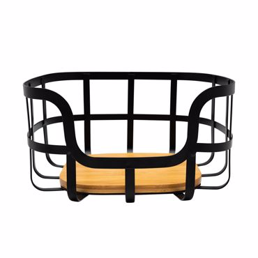 ESTIA ΦΡΟΥΤΙΕΡΑ BAMBOO ESSENTIALS ΜΕΤΑΛΛΙΚΗ 24x24x12.7cm ΜΑΥΡΗ 01-13226