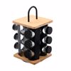 Estia Basi Baxarikon Bamboo Essentials Peristrefomeni Mavri me 12 Gyalina Doxeia 16x16x21.5cm 01-14650